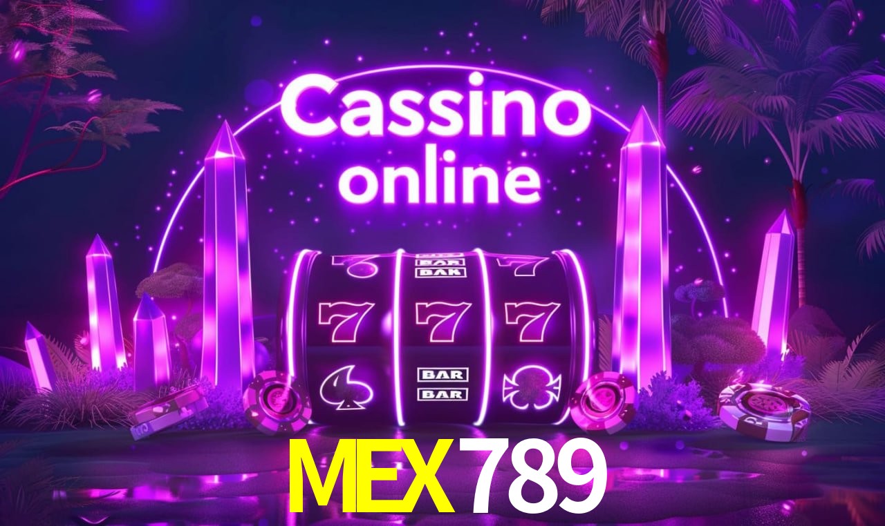 Escena dinámica inspirada en casino con iluminación MEX789, cartas, fichas e íconos de juegos digitales en un espacio moderno de juegos.